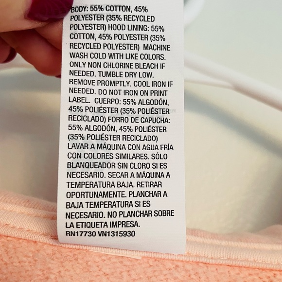 *DONATED* AIM NWT Pink Fleece Full Zip Hoodie with Thumbholes Size Small - Picture 16 of 16